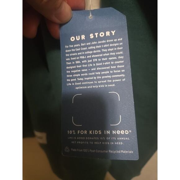 Life Is Good Hoodie Mens Mediu Green Logo Pullover Fleece Happy Hour Camping NEW - Picture 7 of 12